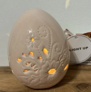 Hobby Lobby Pink Ceramic Light Up Egg Spring Decor Easter 4” NEW - Picture 1 of 3