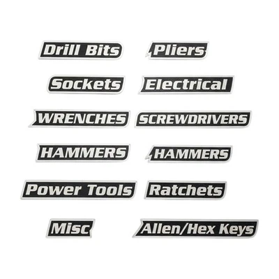 12 Pack of Magnetic Toolbox Labels, 3D-Printed Tool Box Labels,Tool Box Organize - Image 1 of 4