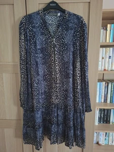 Mint Velvet Women's Shift Dress. Navy And Taupe. Long Sleeve. Size 18 - Picture 1 of 2