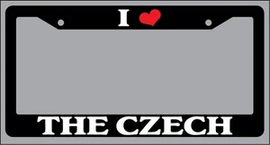 Black License Plate Frame I Heart The Czech Auto Accessory 2007 - Picture 1 of 1