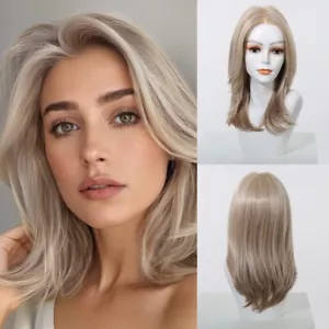 Platinum Blonde Lace Front Human Hair Wigs for White Women Natural Daily Use - Picture 1 of 10