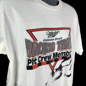 Miller Genuine Draft Racing Team Vintage 90s Mens XL MGD Pit Crew Member T-Shirt - Picture 1 of 8