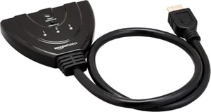 HDMI Cable Flexible Black 3 Port HDMI Switch with Pigtail Cable Support 0.55m - Picture 1 of 7