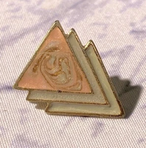 Vintage 80s Triangle Earrings Pinback Art Deco Style Costume Jewelry Geometric - Picture 1 of 3