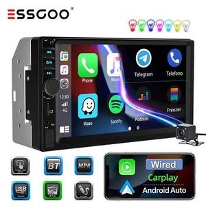 7" 2 DIN Autoradio Apple Carplay Android Auto BT USB AUX + Kamera Doppel 2 DIN - Bild 1 von 18