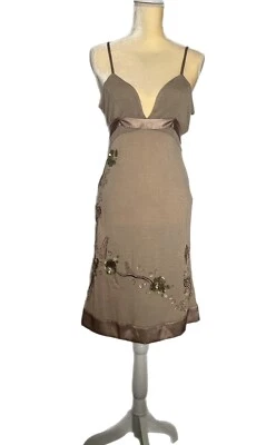 Disfraz C’N’C Nacional Beige Viscosa Vestido Italiano Talla IT 42 Foto 1 de 2