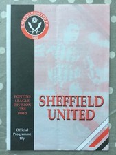 1994-95 SHEFFIELD UNITED SHEFFIELD UTD RESERVES RES v STOKE CITY Programme 