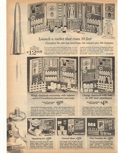 1965 Sears Chemistry Sets & Futuristic Cars Double Sided Sears Advertisement - Picture 1 of 2