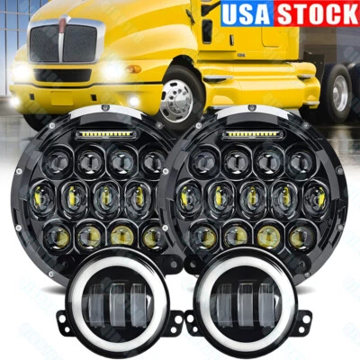 Kit combinado de faros antiniebla LED DRL + 4" LED para Kenworth T2000 1998-2010 Foto 1 de 4