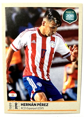 2018 FWC ROAD TO RUSSIA Panini Sticker #377 HERNAN PEREZ Paraguay - Image 1 of 2