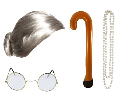 Abuela Temática Vieja Dama Elegante Vestido Disfraz Gallina y Ciervo Fiesta Set Abuela Nanna Foto 1 de 4