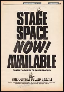 SHEPPERTON STUDIOS__Spazio sul palco disponibile!__Orig. Pubblicità/poster stampa commerciale 1981 - Foto 1 di 1