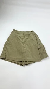 Orvis Shorts Womens 10 Olive Green Cotton Wrap Front Cargo Pockets Elastic Waist - Picture 1 of 6