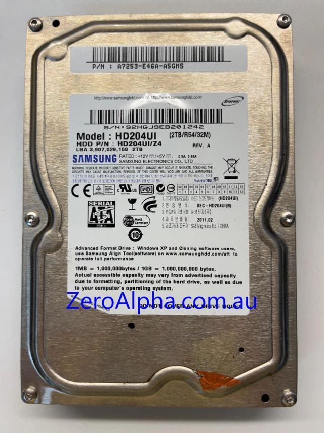 HD204UI Samsung Donor Hard Drive, PN: HD204UI,  - image 1 of 1