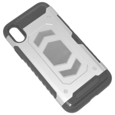 Custodia Defender Magnetic Shell Hard Cover Back Per Apple Iphone X Xs Silver - Immagine 1 di 4
