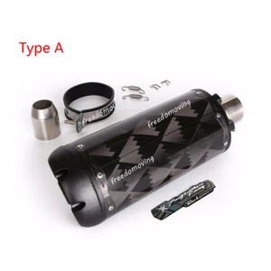 Tubo trasero silenciador escape moto 38-51 mm fibra carbono puntas universales deslizables - Imagen 1 de 11