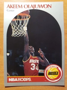 1990-1991 NBA Hoops #127 Akeem Olajuwon - Houston Rockets - From A Fresh Pack - Picture 1 of 2