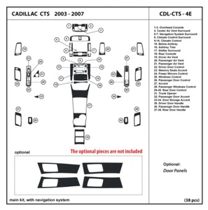 Carbon Fiber Dash Trim Kit for CADILLAC CTS 2003-2007 with navigation interior - Picture 1 of 1