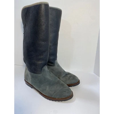 LL Bean Tall Boots Black Suede Leather Winter Warm Lined Casual Knee High Sz 7.5 - Image 1 of 4