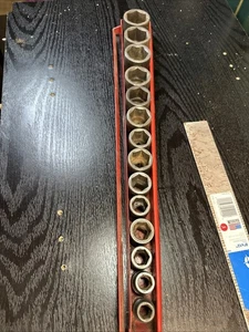 MAC TOOLS 15 Piece 1/2" Drive Deep Impact Socket Set 9/16" to 1-1/4& Tray USA - Picture 1 of 17