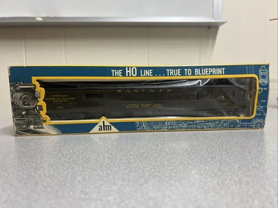 RIVAROSSI HO scale SANTA FE 2503 BAGGAGE REA CAR 11 3/8" LONG Brown - Image 1 of 4