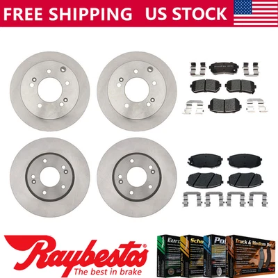 Rotores de freno delanteros traseros y pastillas de freno de cerámica para Kia Forte5 2012 - Raybestos Foto 1 de 4