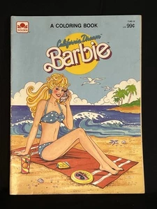 Vtg California Dream Barbie Coloring Book 1988 Surf Shop Beach - Foto 1 di 4