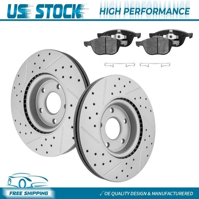300 毫米前钻盘式制动转子+陶瓷垫适用于 2013 - 2018 年福特 Escape FWD — 第 1/4 张图片