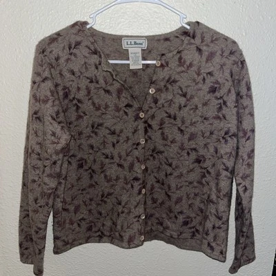 L.L. Bean Women's Cardigan Sweater Lambswool Angora Good Condition Size Large - Image 1 of 4