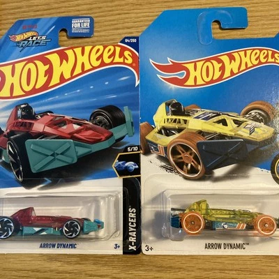 HOT WHEELS 2025 #64 RED X RAYCERS & 2017 YELLOW TREASURE HUNT TH ARROW DYNAMIC - Image 1 of 4