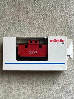 RARE MARKLIN MODEL TRAIN RED CABOOSE 395 HO SCALE CAR IN BOX #4578 - Image 1 of 4
