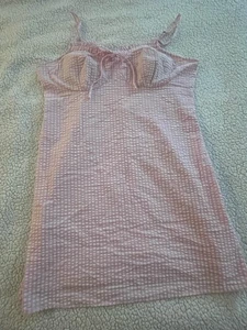 Abito Gingham senza confini spalline regolabili reggiseno bustier coquette Y2K XL 15-17 - Foto 1 di 4