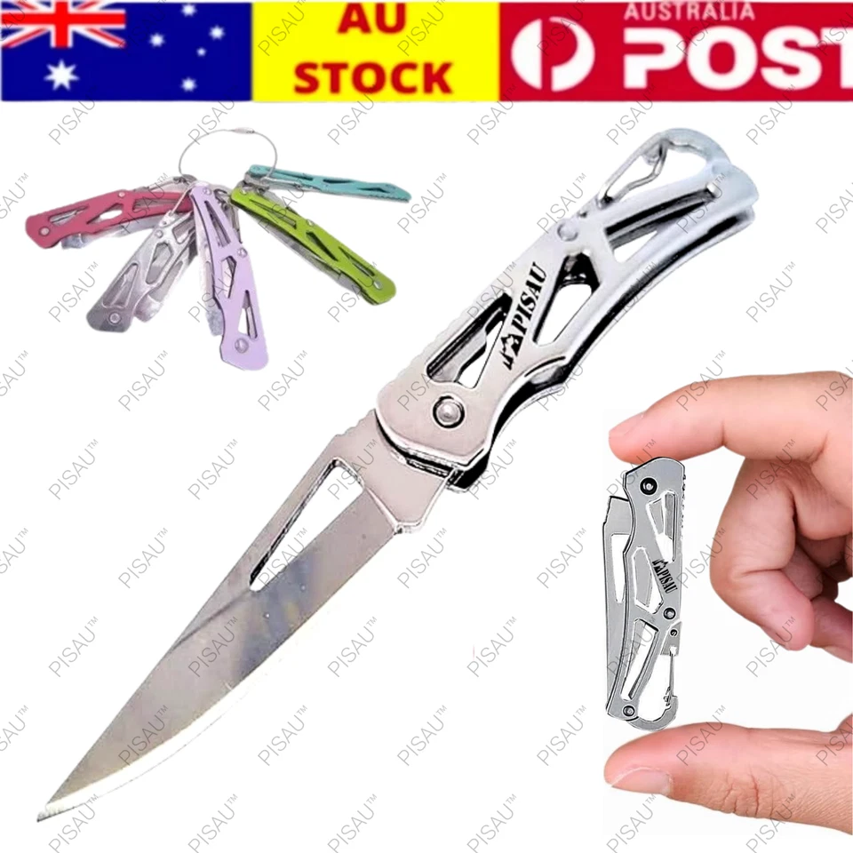 Small Mini Stainless Steel Folding Pocket Knife Keychain Blade Outdoor Survival  - image 1 of 1