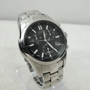 OROLOGIO UOMO CITIZEN ECO-DRIVE E860-S015511 CRONOGRAFO SVEGLIA DATA JAPAN MOV'T  - Foto 1 di 10