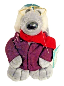 Vtg. 1988 Heartline Mr. Dickens Rat Plush with Glasses/Maroon Coat (SKU# 2608) - Picture 1 of 8
