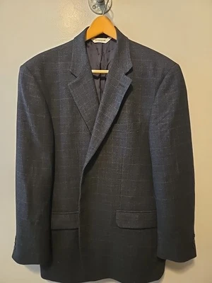 Pronto Uomo Sport Coat 44R Black  Plaid  Italian Wool Cashmere Jacket Blazer - Image 1 of 4