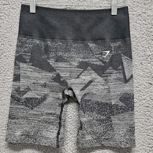Gymshark Adapt Ombre Seamless Shorts Triangle Black Print Size M Women - Picture 1 of 8