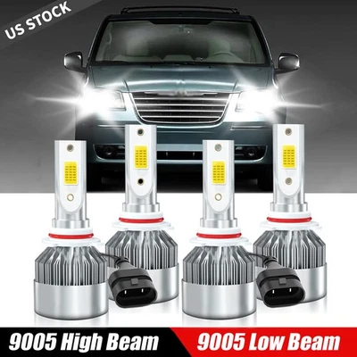 Kit de bombillas de faros LED 9005+9005 para Chrysler Town & Country 1998-2000 6000K Foto 1 de 4