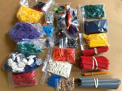 HUGE K'Nex Mixed Bulk LOT: Rods, Connectors, Wheels, Specialty Prts, 1,750+ Pcs - Image 1 of 3
