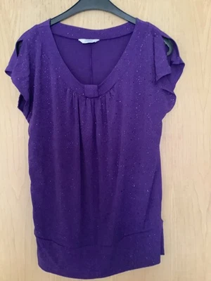 bhs size 12 petite purple sparkly  party top - Image 1 of 3