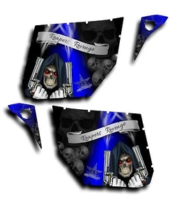 Pro Armor Door Graphic Decal Canam Maverick Commander Reaper Revenge Blue - Picture 1 of 1