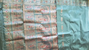 Baluchari Swarnachari 100% Pure Katan Silk Saree Silk Mark Wedding Party Wear - Picture 1 of 21