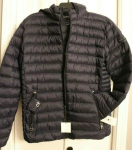 NEW Calvin Klein Men's Quilted Puff Light Packable Jacket Coat Hooded Navy M - Picture 1 of 2
