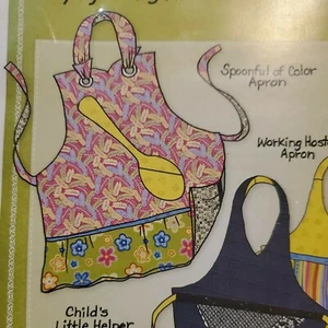 Mary Mulari Easy Reversible Aprons Pattern Adult and Child New Uncut - Picture 1 of 6