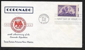 #898 3c Coronado Expedition - Papercraft / Milwaukee Stamp Co FDC w/EE Bars - Picture 1 of 2