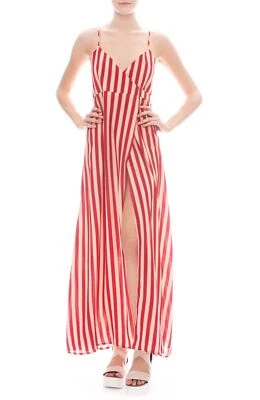 Flynn Skye Women's 246774 Anderson Wrap Maxi Ruby Slipper Dress Size M - Image 1 of 2