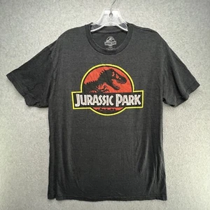 T-shirt uomo Jurassic Park grande effetto invecchiato vintage logo classico grigio - Foto 1 di 7
