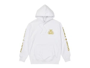 Palace Stella Artois Tri Ferg Hoodie White Gold Mens Small SS21 - New In Bag - Picture 1 of 9