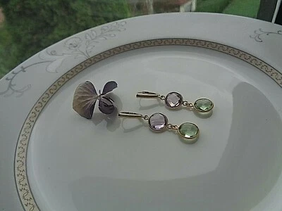 Gold Ohrringe mit Amethyst, Gold Filled - Bild 1 von 4