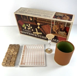 Scrabble Sentence Cube Game 1971 Wood Dice Word Fun COMPLETE - Picture 1 of 13